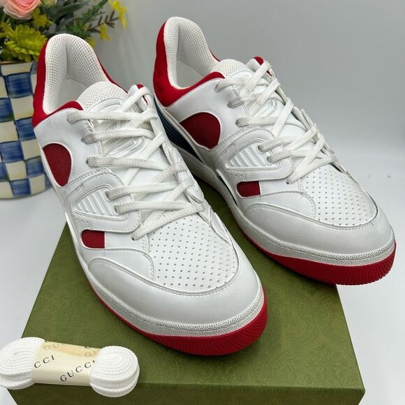 Men’s Gucci demetra leather basket sneakers size 13 made in Italy - Picture 1 of 10